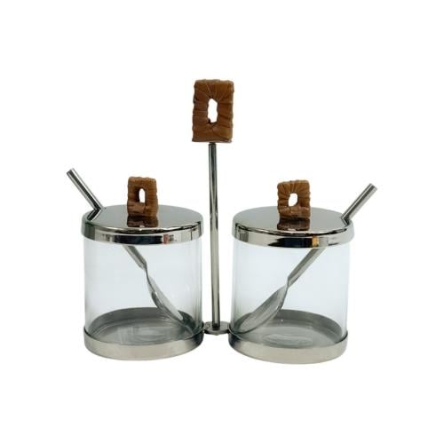 سكرية ستانلس ستيل جلد بني