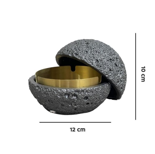 طفاية سجائر رمادي بغطاء