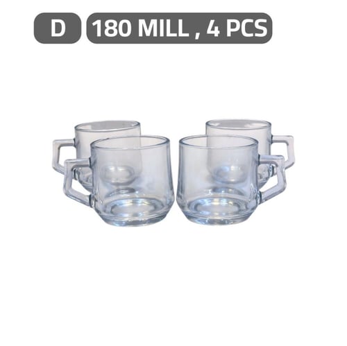 اكواب زجاجيه 4 قطع 180مل