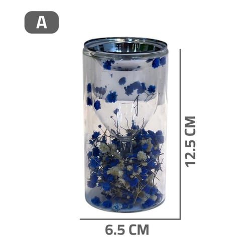 مبخرة زجاج مع ورد مجفف