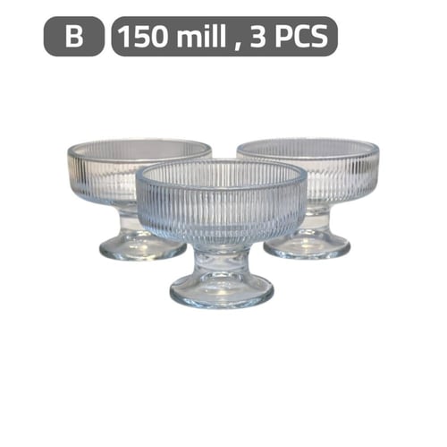 كاسات حلا زجاج بقاعدة