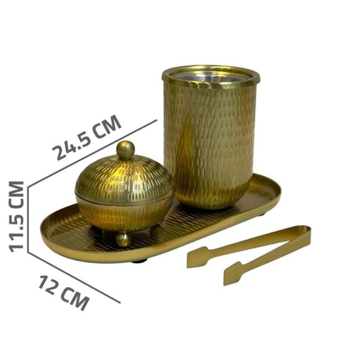 طقم مباخر ذهبي ألمونيوم هندي