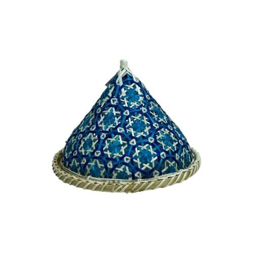 سلة خوص مع غطاء دائري