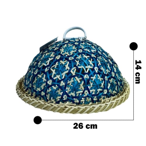 سلة خوص مع غطاء دائري ومسكة