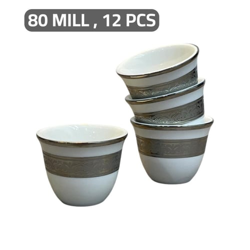 طقم فناجيل ابيض 12 قطعة