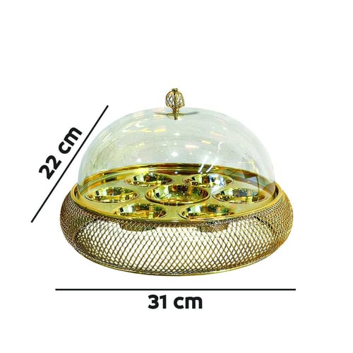 صحن مكسرات ستيل بغطاء اكريلك