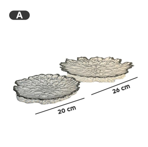 صحن زجاج خط فضي