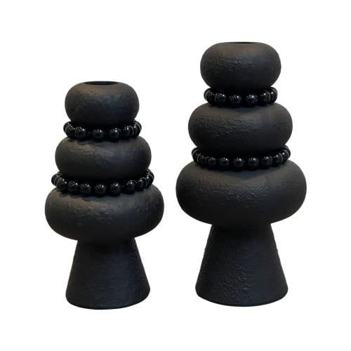 فازه اسود سيراميك مع سبحة