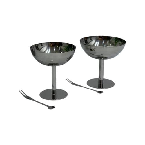 وعاء حلا ستيل مع شوكة