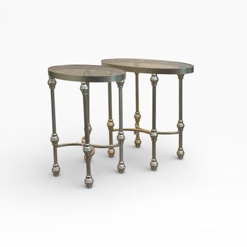 طاولة خدمة بيضاوي زجاج اسود