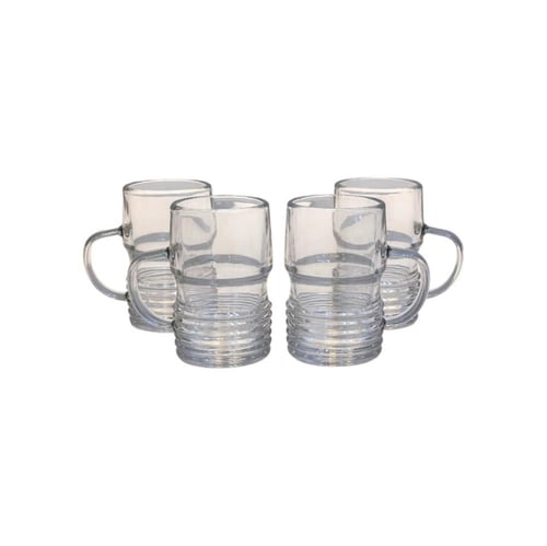 طقم بيالات شاي زجاج 4 قطع 140 مل