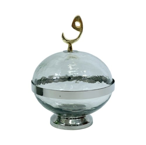 وعاء تقديم زجاج بغطاء