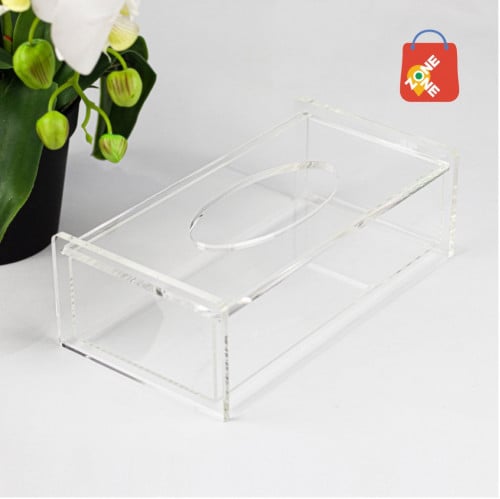 علبة مناديل اكريلك شفاف