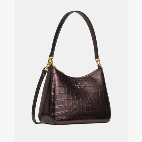 Margot Metallic Croc Embossed Convertible Shoulder...