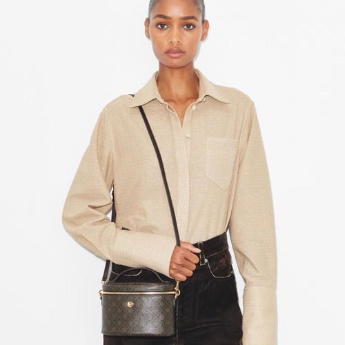 T MONOGRAM COATED CANVAS SOFT VANITY CASE