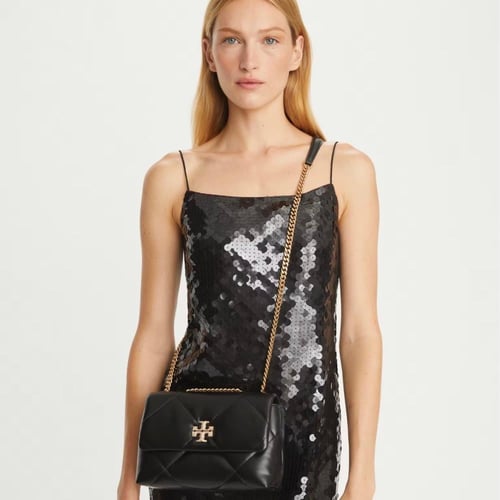 SMALL KIRA DIAMOND QUILT PAVÉ SHOULDER BAG