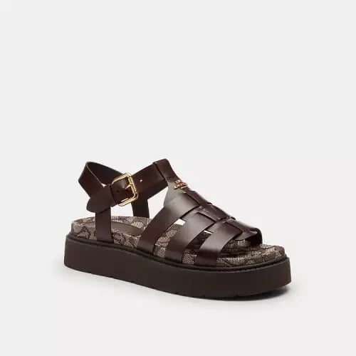 Lucy Lug Sole Sandal In Signature Jacquard
