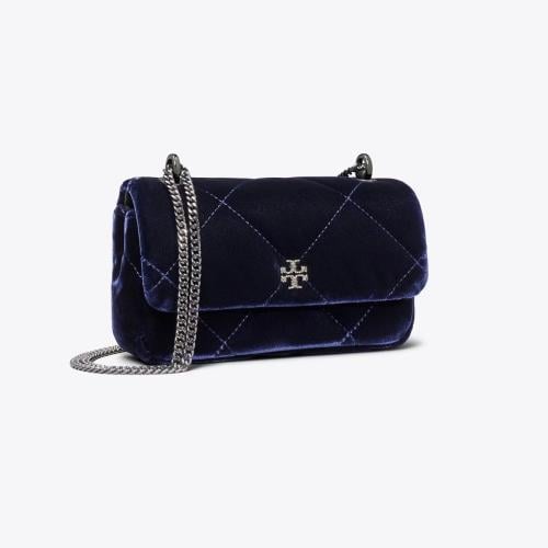 MINI KIRA DIAMOND QUILT VELVET PAVÉ FLAP BAG