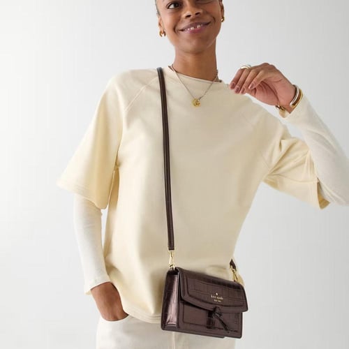 Knott Croc Embossed Mini Flap Crossbody