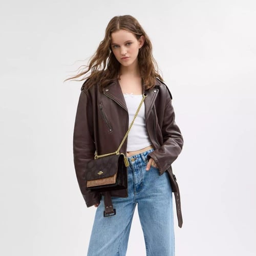 Klare Crossbody Bag In Blocked Signature Canvas