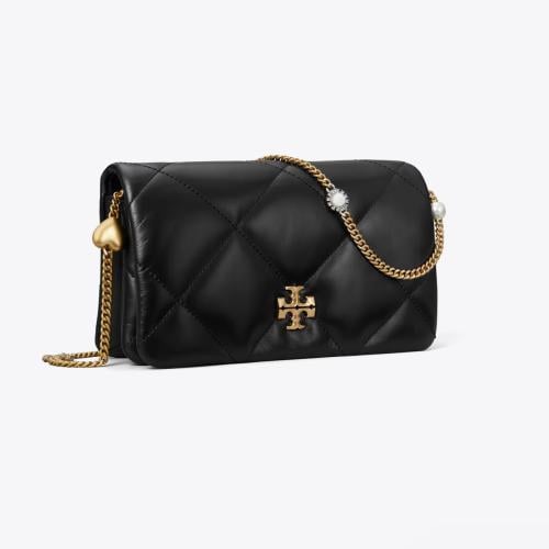 KIRA DIAMOND QUILT CHARM CHAIN WALLET