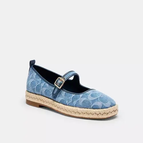 Mary Jane Espadrille In Signature Jacquard