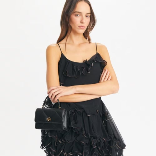 MINI KIRA DIAMOND QUILT TOP-HANDLE CHAIN WALLET