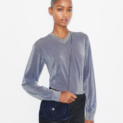 MINI KIRA DIAMOND QUILT VELVET PAVÉ FLAP BAG