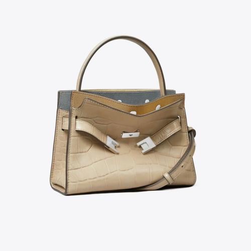 PETITE LEE RADZIWILL CROC-EMBOSSED DOUBLE BAG