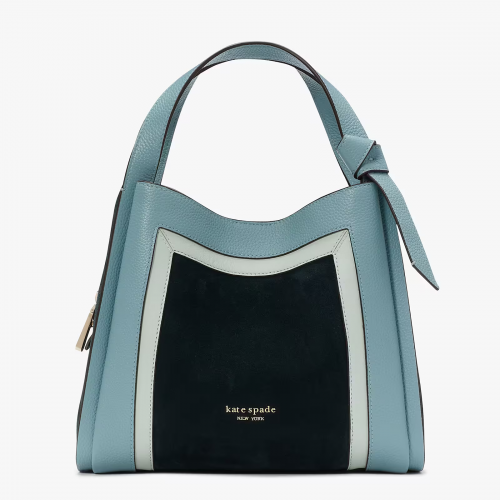 Knott Colorblocked Leather & Suede Medium Crossbod...