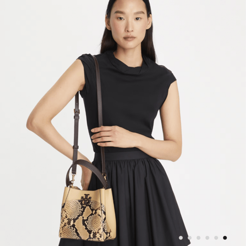 SMALL MCGRAW SNAKE EMBOSSED BUCKET BAG