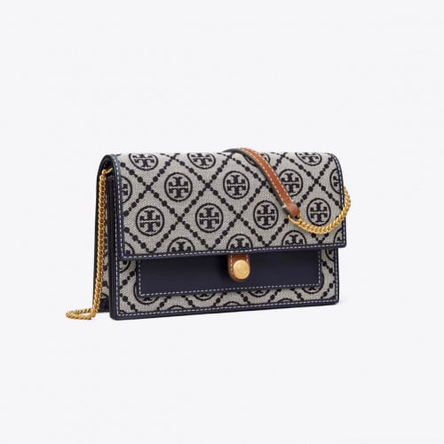 T MONOGRAM JACQUARD WALLET CROSSBODY
