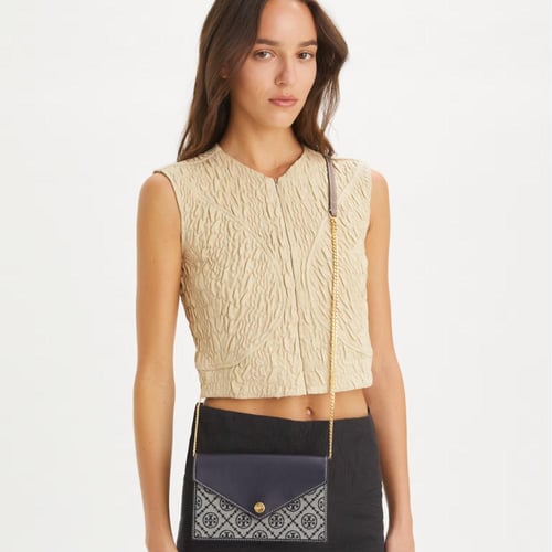 T MONOGRAM ENVELOPE CHAIN WALLET