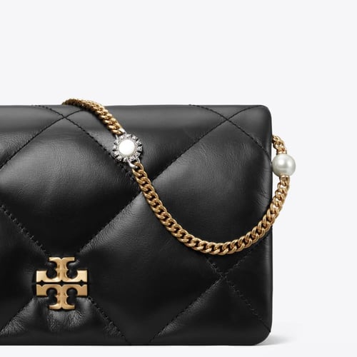 KIRA DIAMOND QUILT CHARM CHAIN WALLET