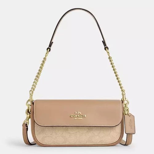 Hailey Flap Bag With Signature Canvas