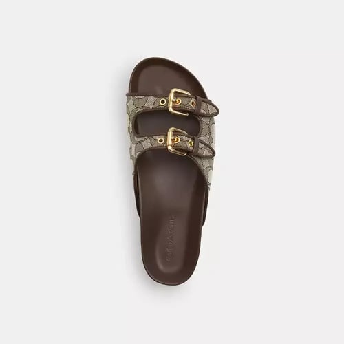 Two Band Buckle Sandal In Signature Jacquard