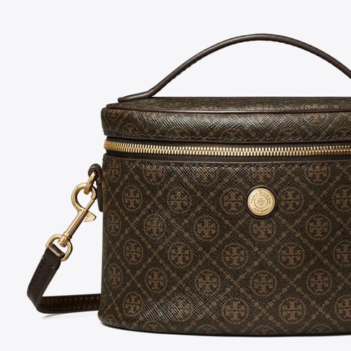 T MONOGRAM COATED CANVAS SOFT VANITY CASE