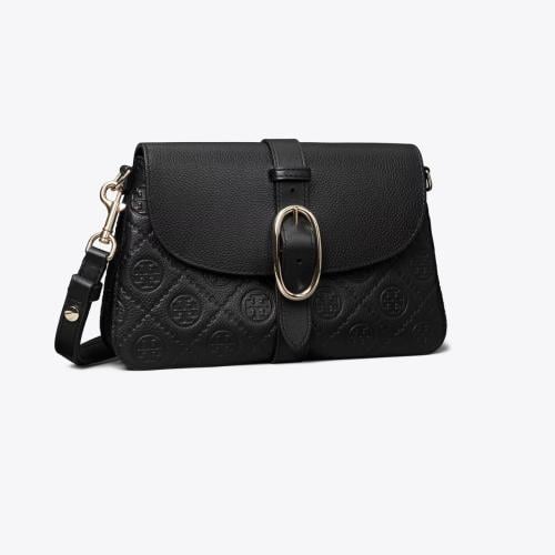T MONOGRAM PEBBLED SOFT SMALL SHOULDER BAG