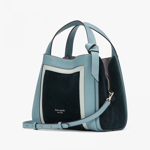 Knott Colorblocked Leather & Suede Medium Crossbod...