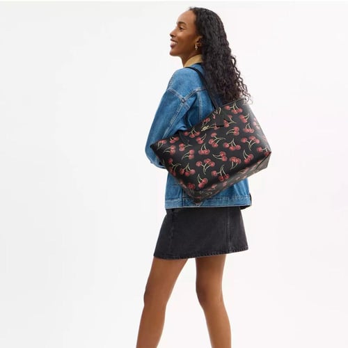 City Tote Bag With Cherry Print