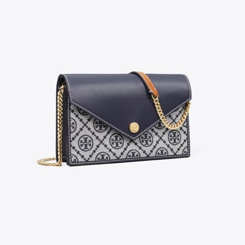 T MONOGRAM ENVELOPE CHAIN WALLET