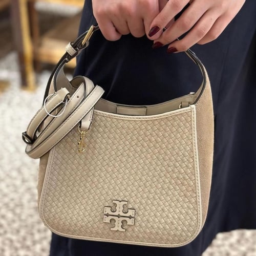 Thea Woven Small Bucket Bag