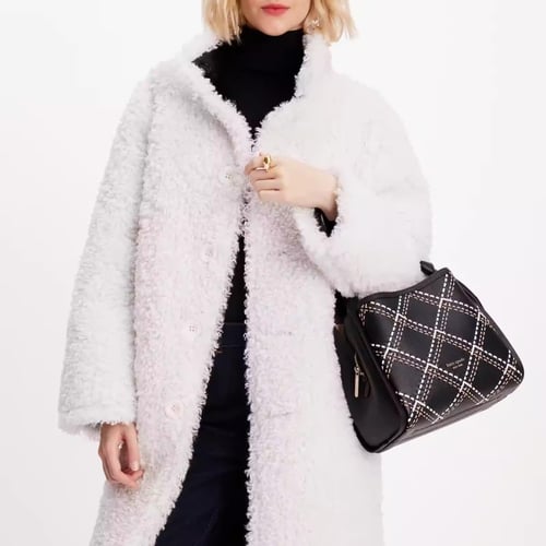 Knott Plaid Stitched Medium Crossbody Tote