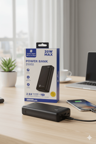 باور بنك SonicJeem بسعة 20000mAh – شحن سريع PD بقد...