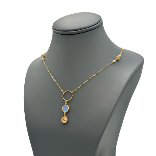 عقد ذهب عيار 21 تصميم مميز الوزن : 3.60g