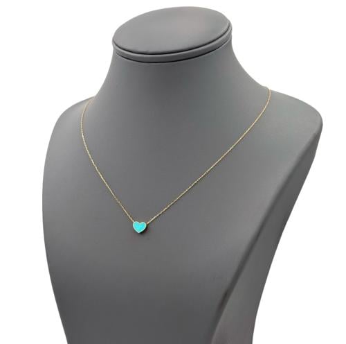 عقد ذهب عيار 18 مع لون ميناء الوزن : 1.0g