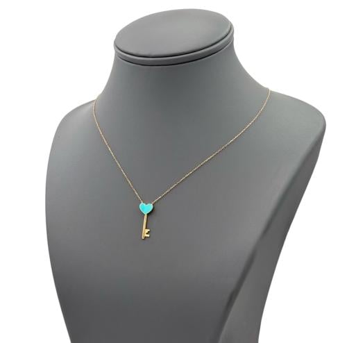 عقد ذهب عيار 18 مع لون ميناء الوزن : 1.3g