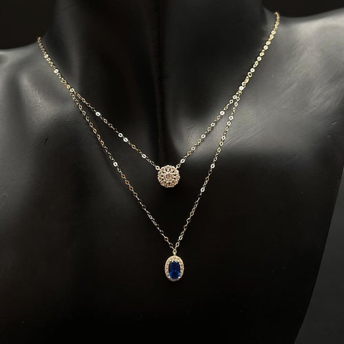 عقد ذهب عيار 18 تصميم الماس الوزن:1.2g