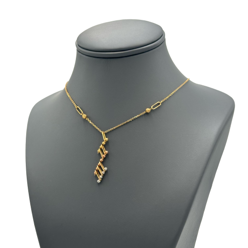 عقد ذهب صافي مكس عيار 18 الوزن : 5.1g