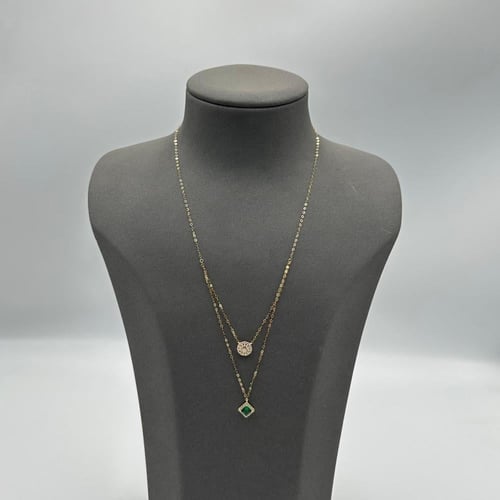 عقد ذهب عيار 18 تصميم الماس الوزن:1.2g